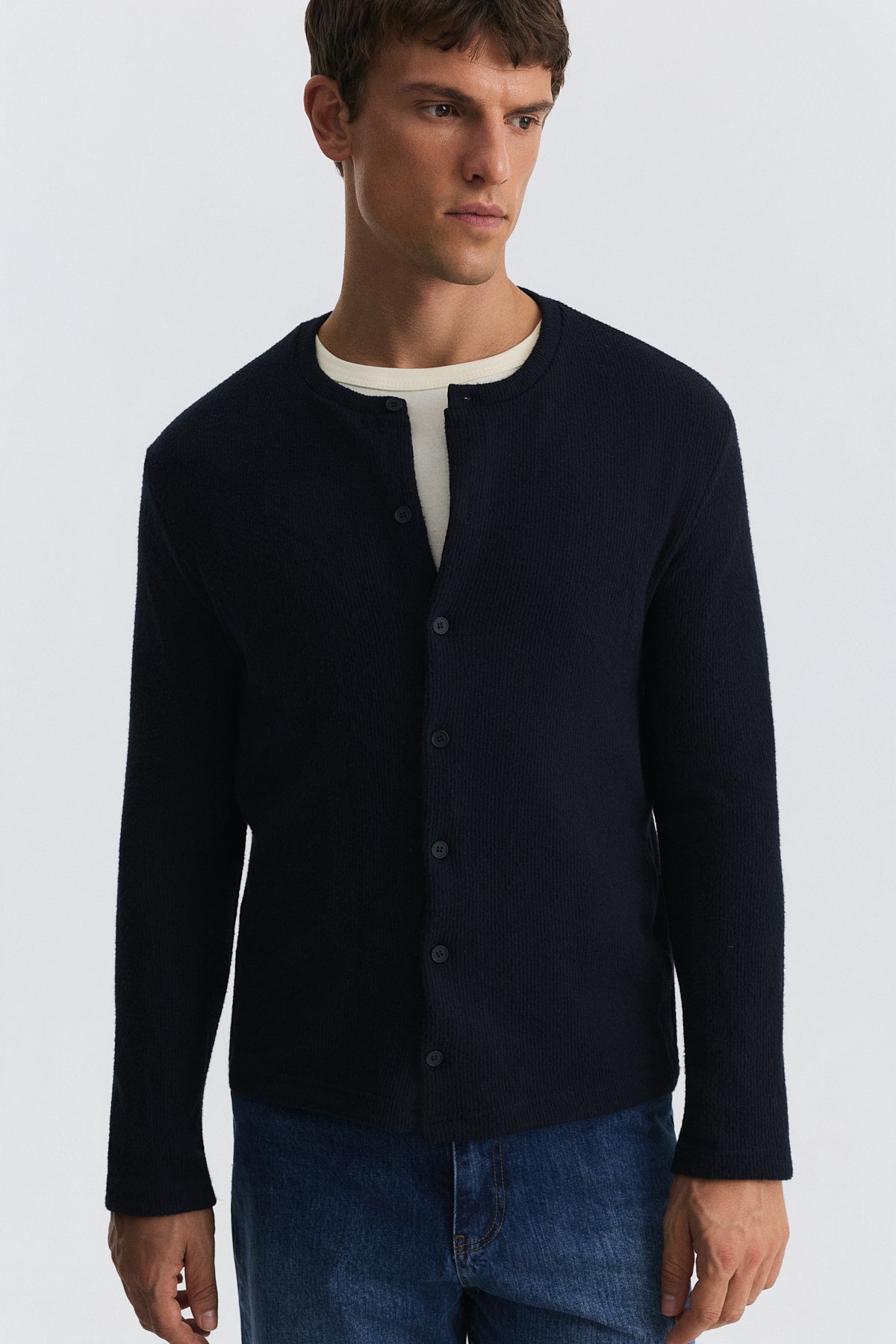 T-Shirt with Button Closure and Drawstring