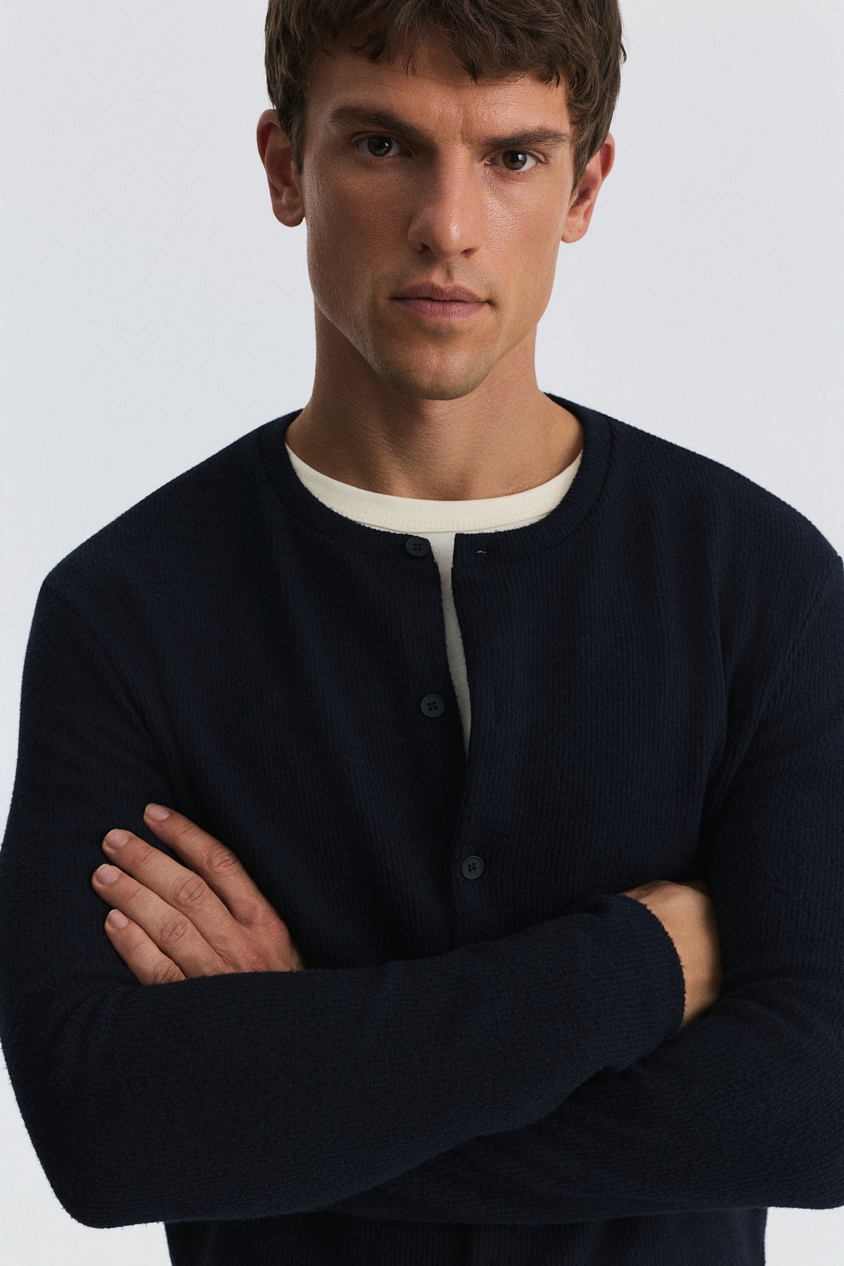 T-Shirt with Button Closure and Drawstring