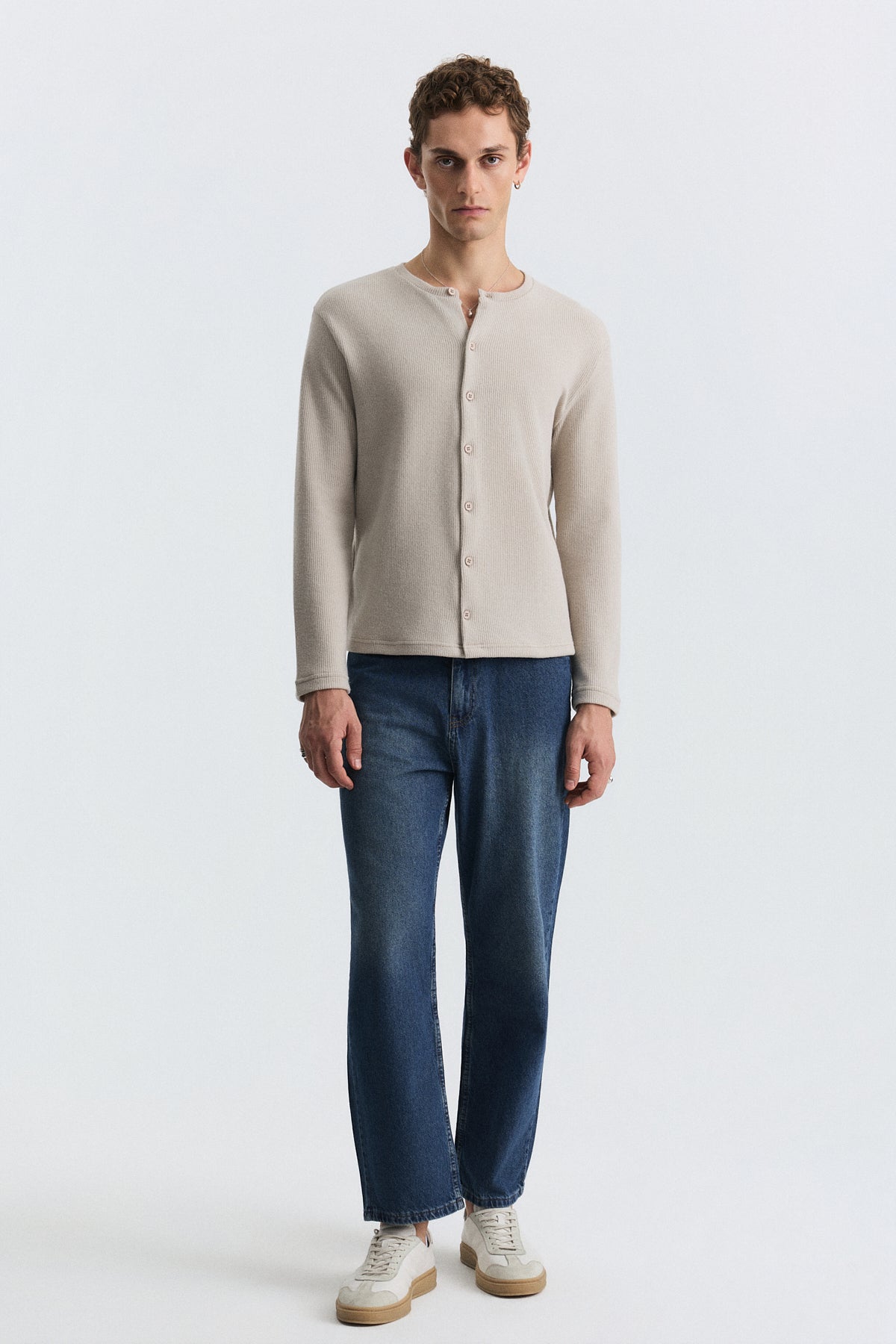 T-Shirt with Button Closure and Drawstring