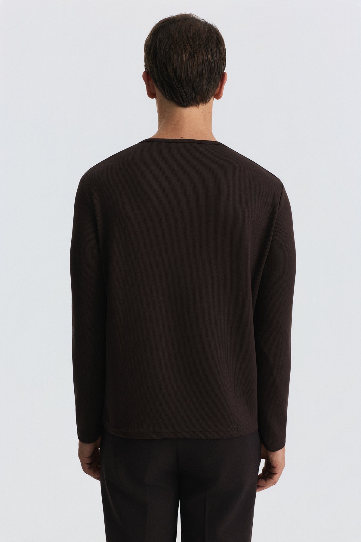 100% Cotton Button-Down Collar Ribbed T-Shirt