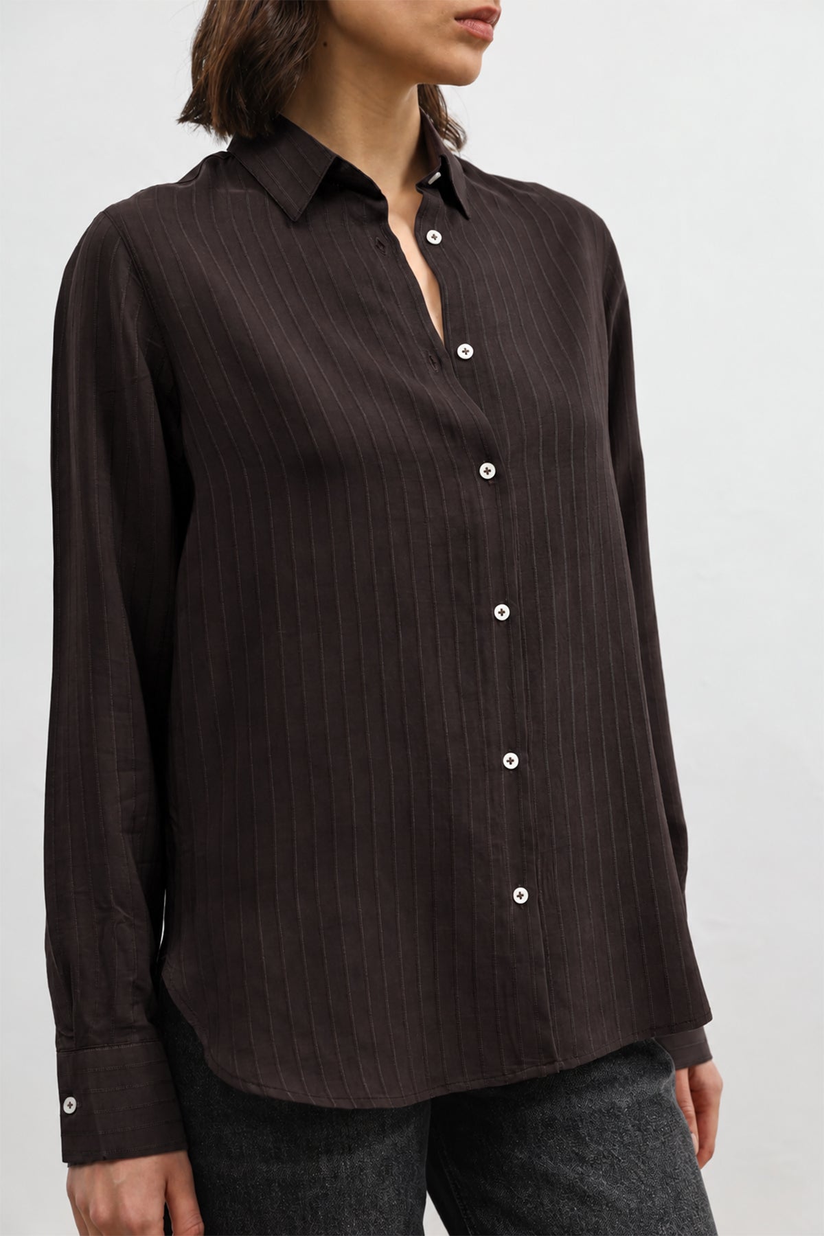 100% Lyocell Striped Women's Shirt