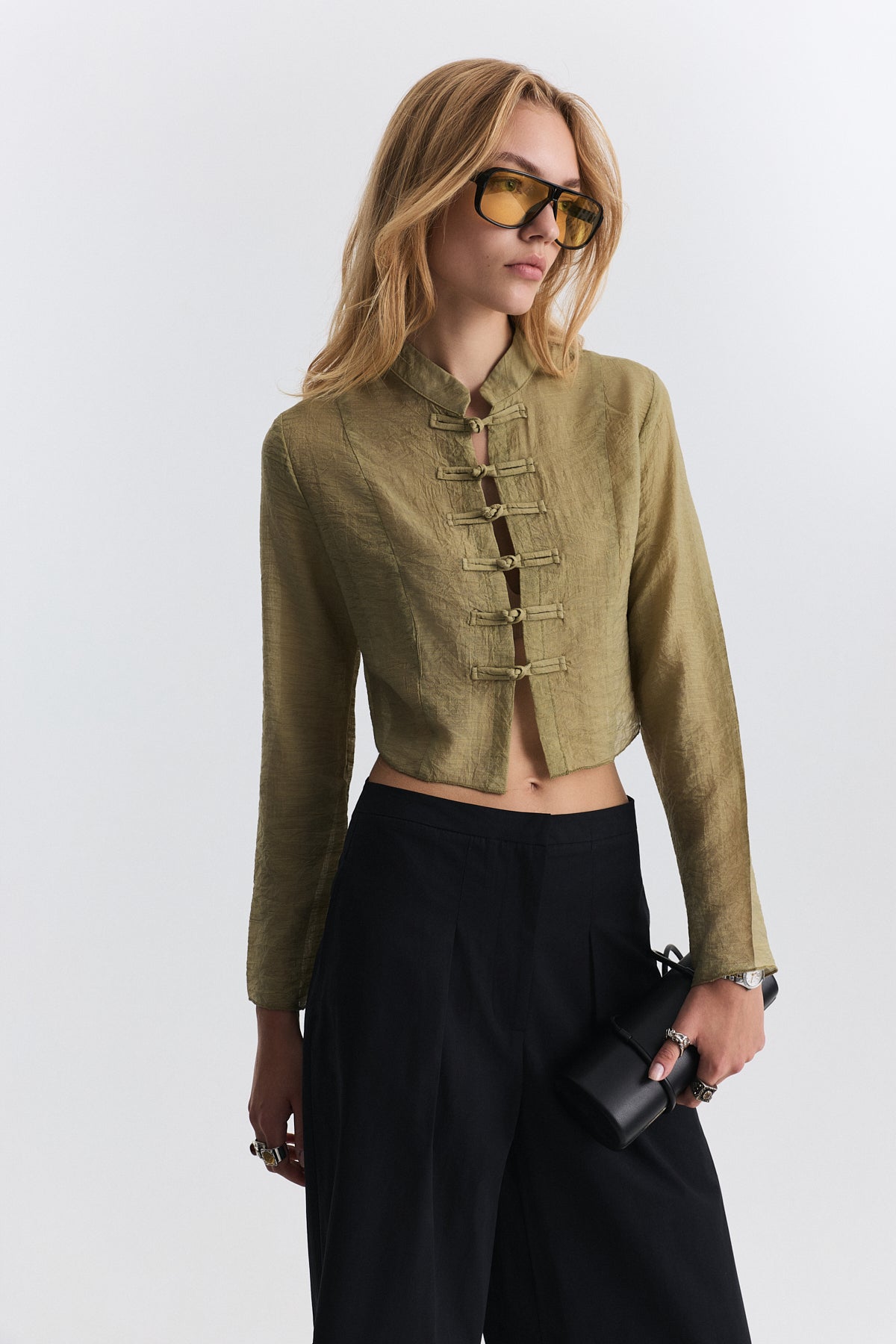 Relax Fit Embellished Button-Down Shirt