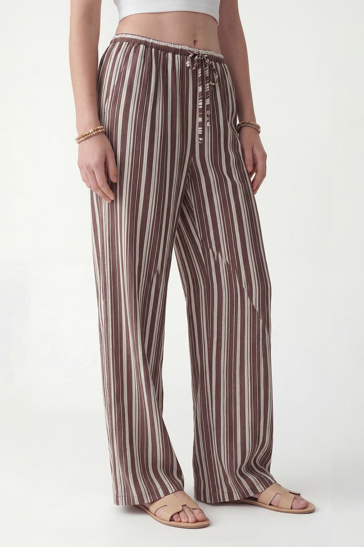 Striped Wide-Leg Pants