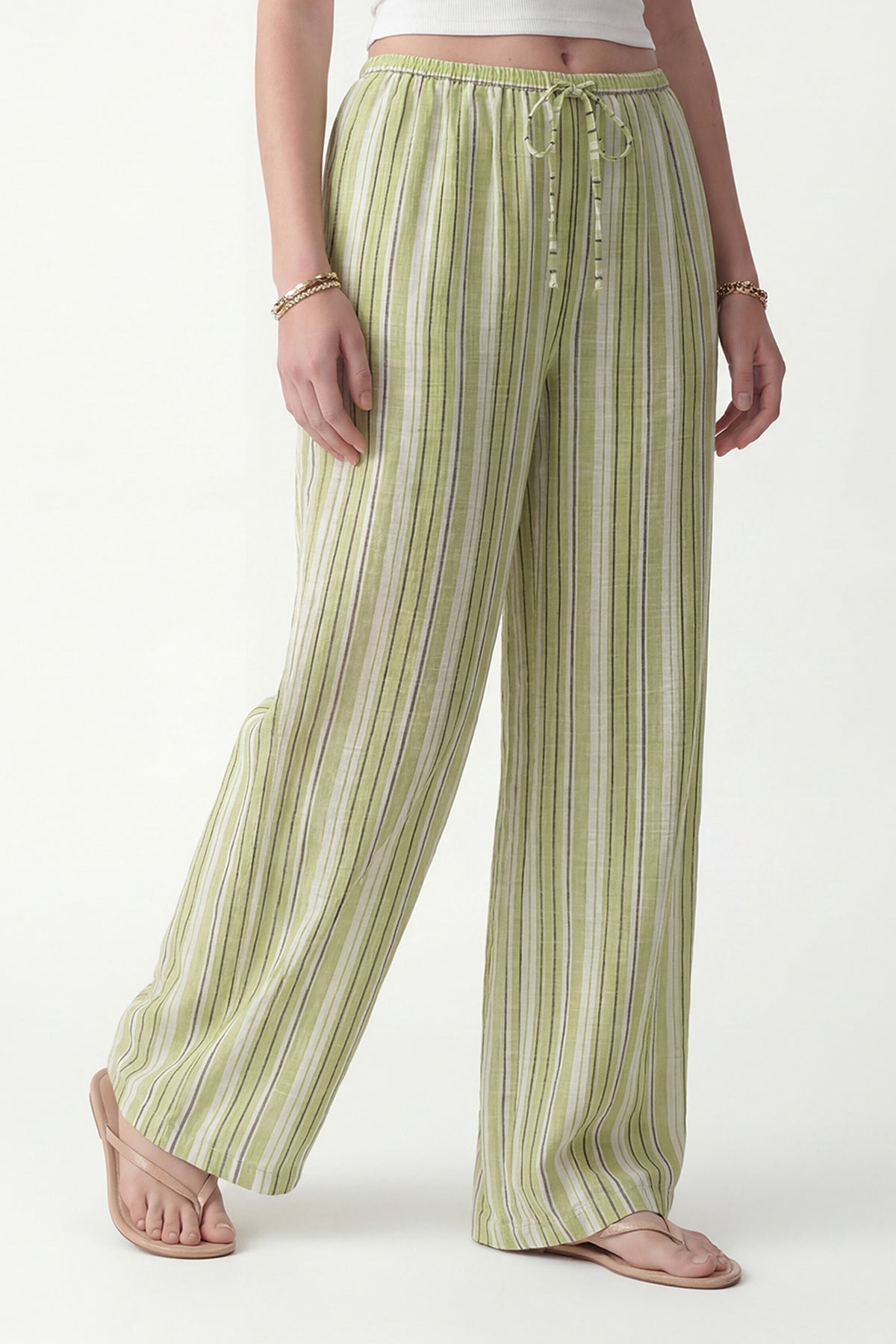 Striped Wide-Leg Pants