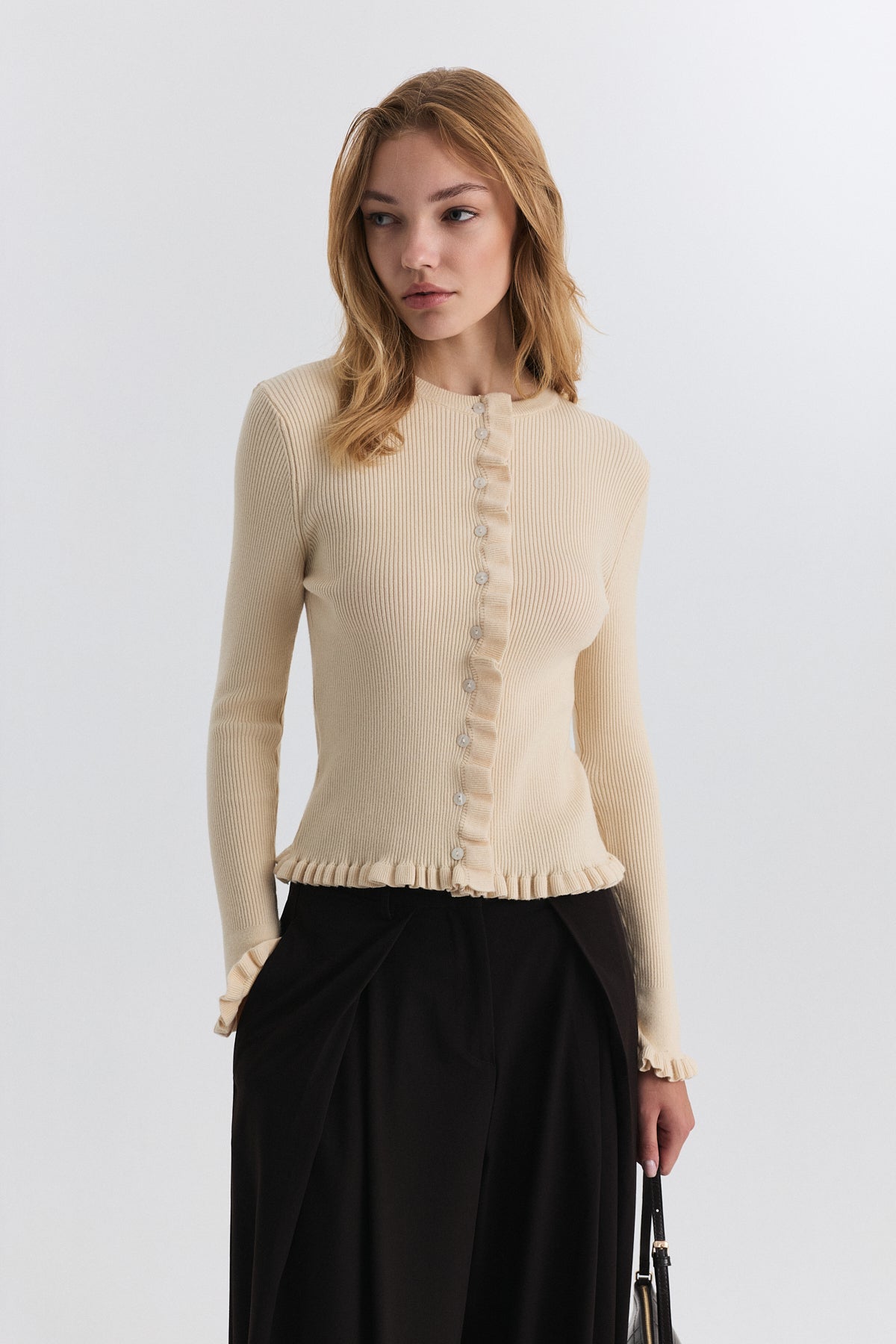 Sweater with Ruffled Details