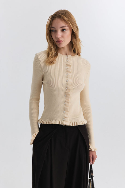 Sweater with Ruffled Details