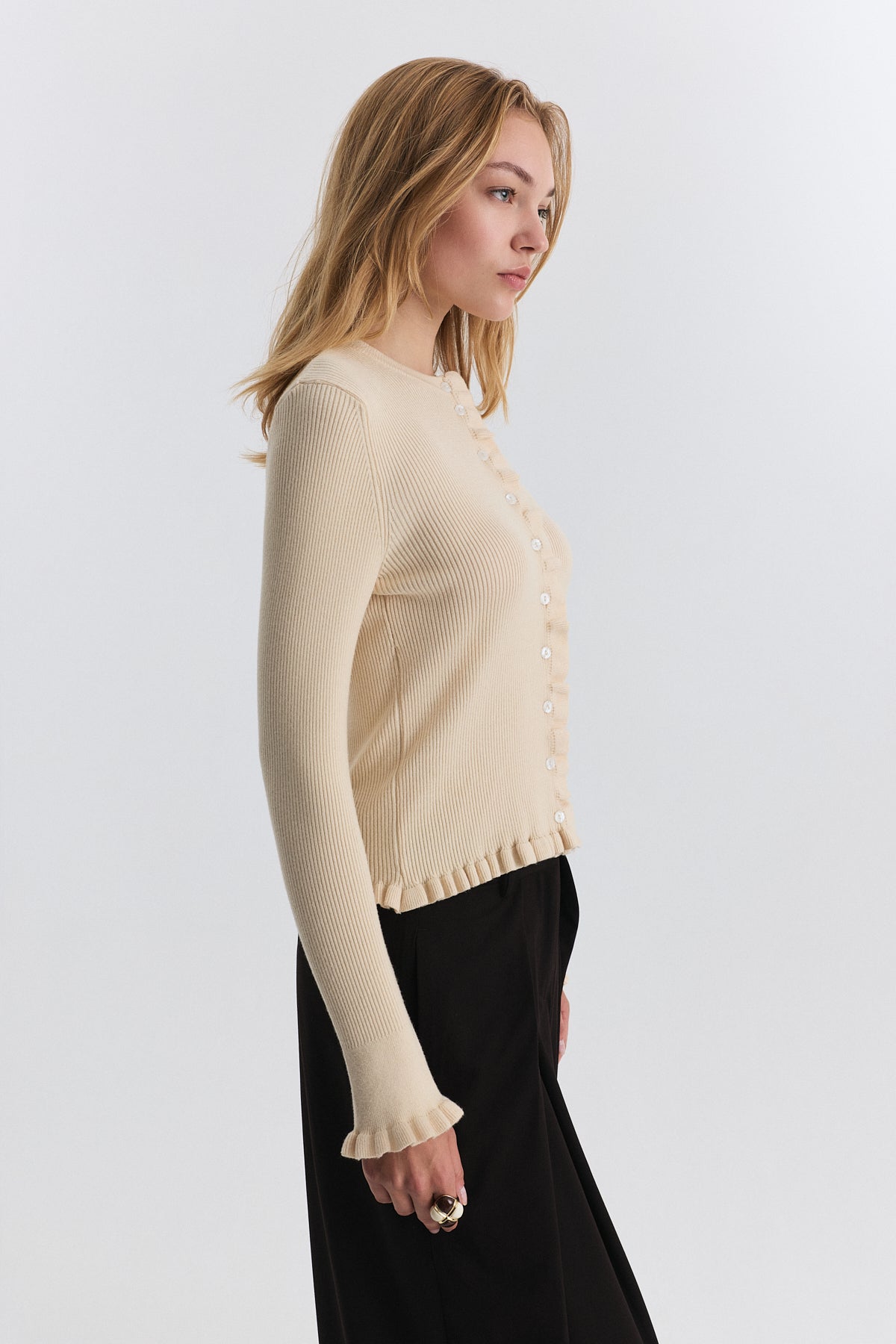 Sweater with Ruffled Details