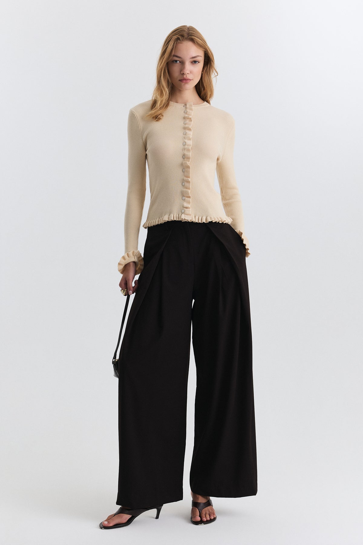 Sweater with Ruffled Details