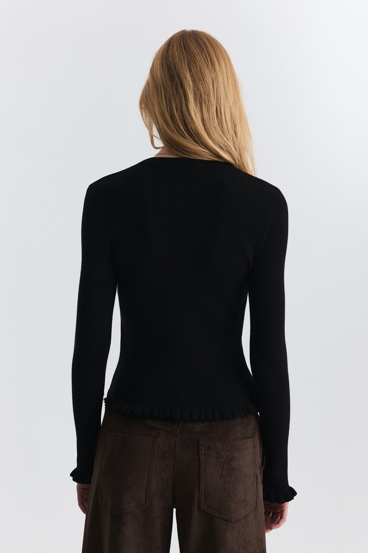 Sweater with Ruffled Details