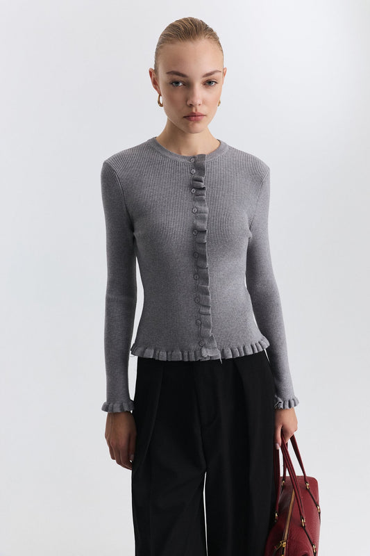 Sweater with Ruffled Details