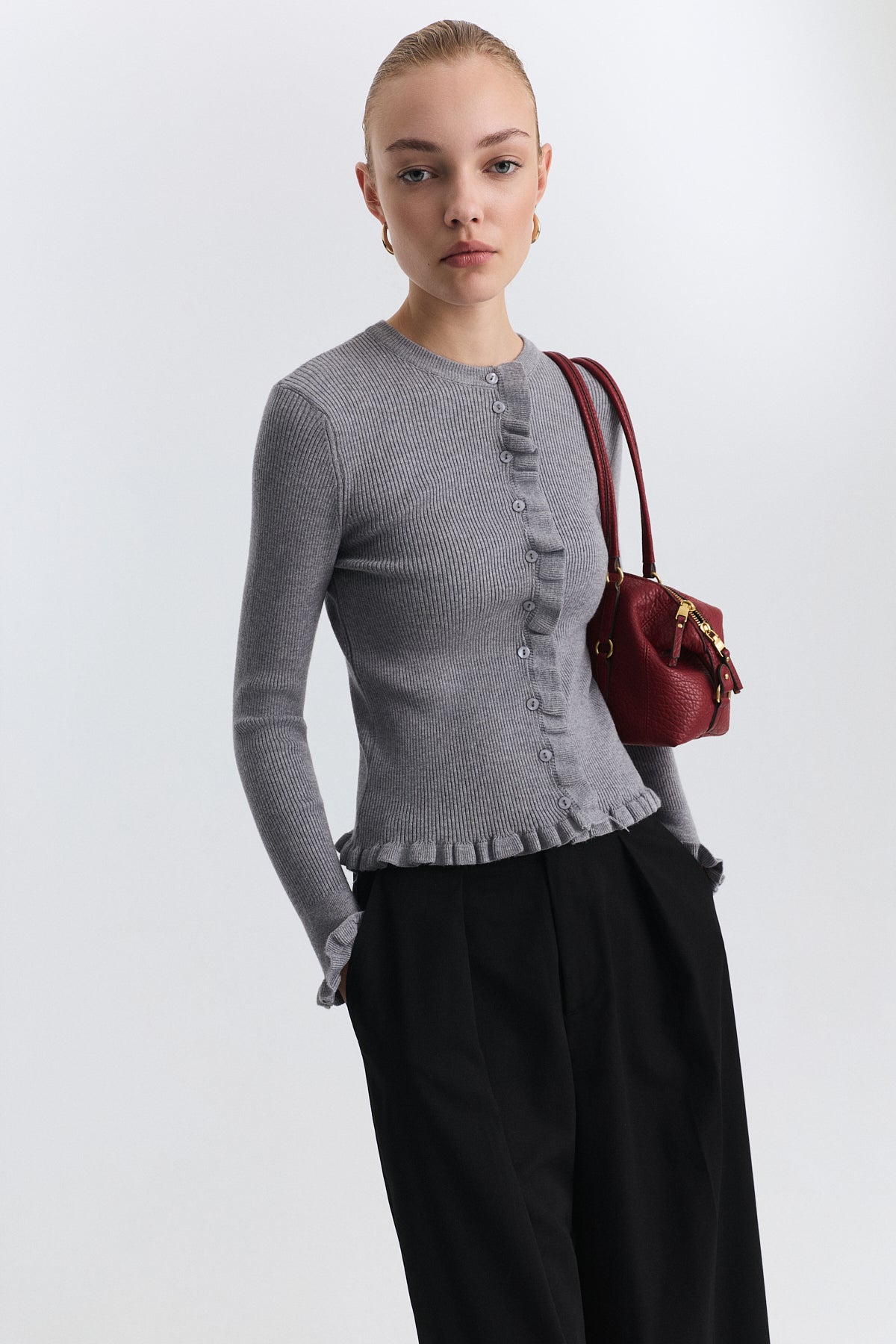 Sweater with Ruffled Details