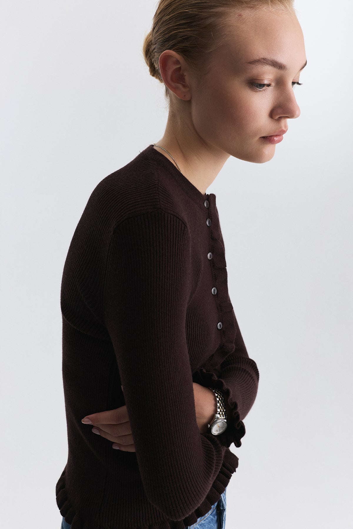 Sweater with Ruffled Details