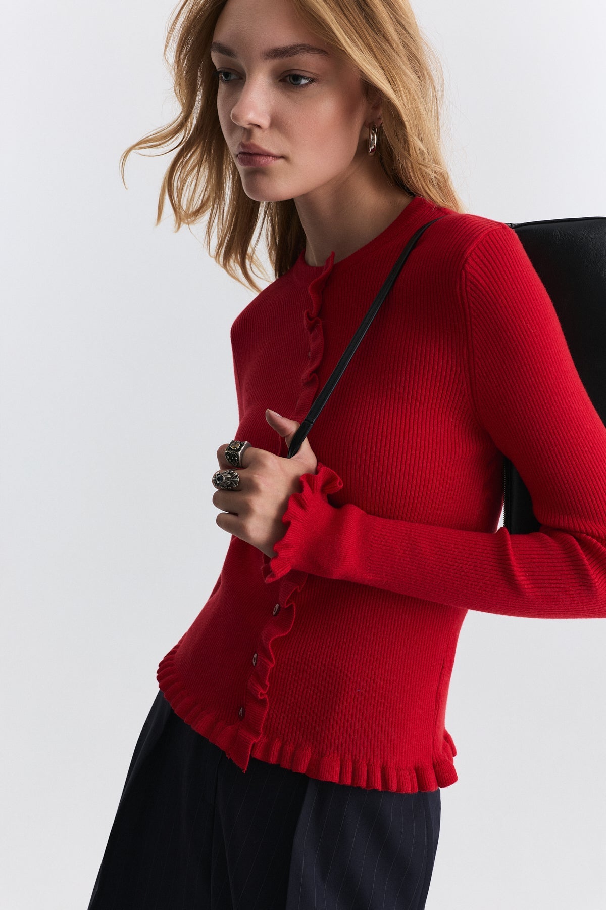 Sweater with Ruffled Details