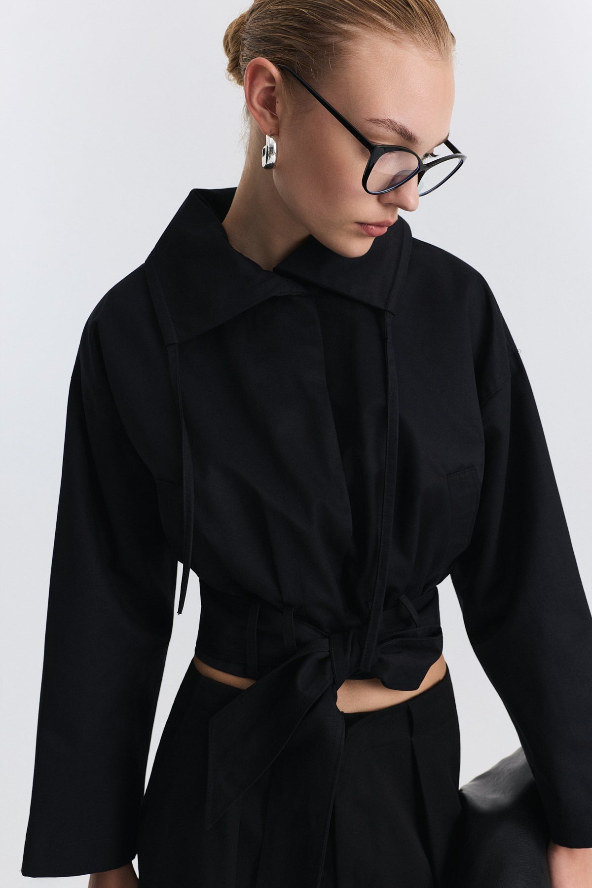 Short Trench Coat with a Belt