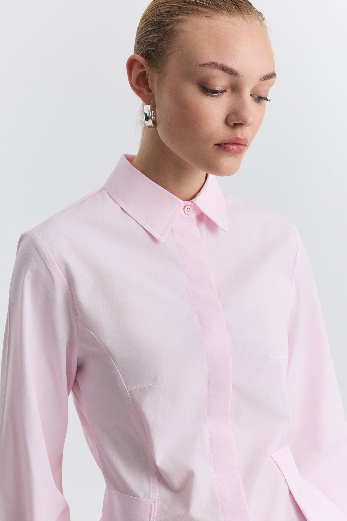 Peplum Poplin Shirt