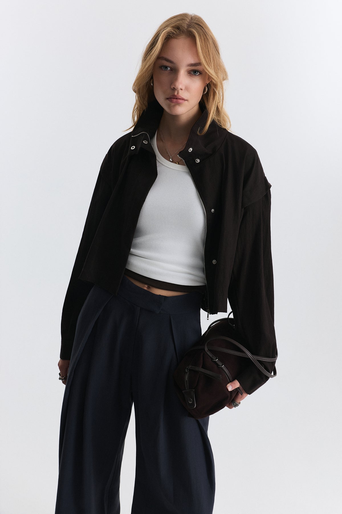 Stand-Up Collar Bomber Jacket