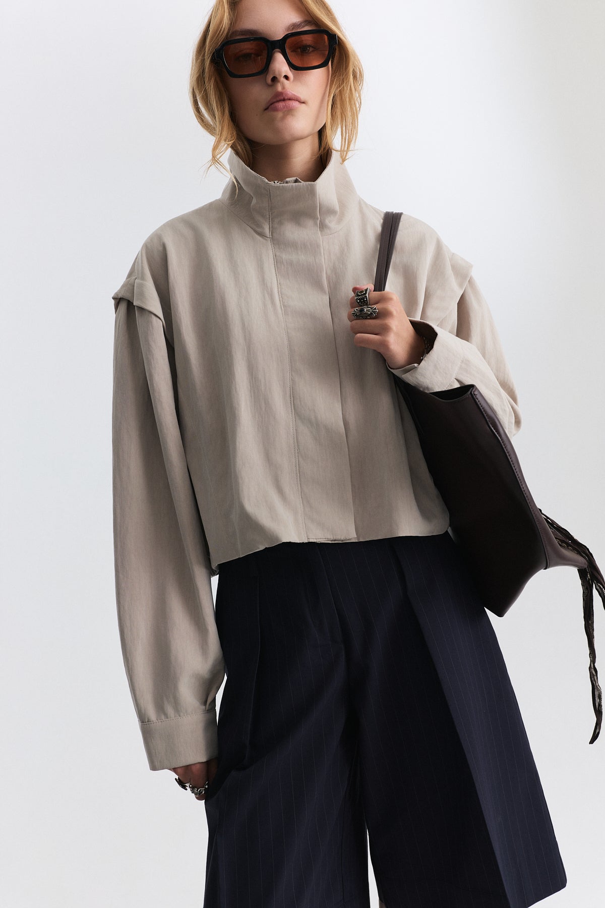Stand-Up Collar Bomber Jacket