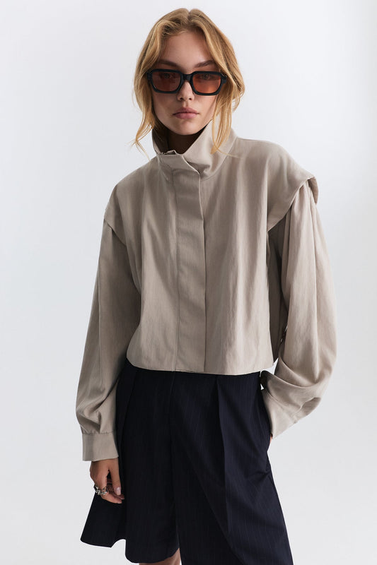 Stand-Up Collar Bomber Jacket