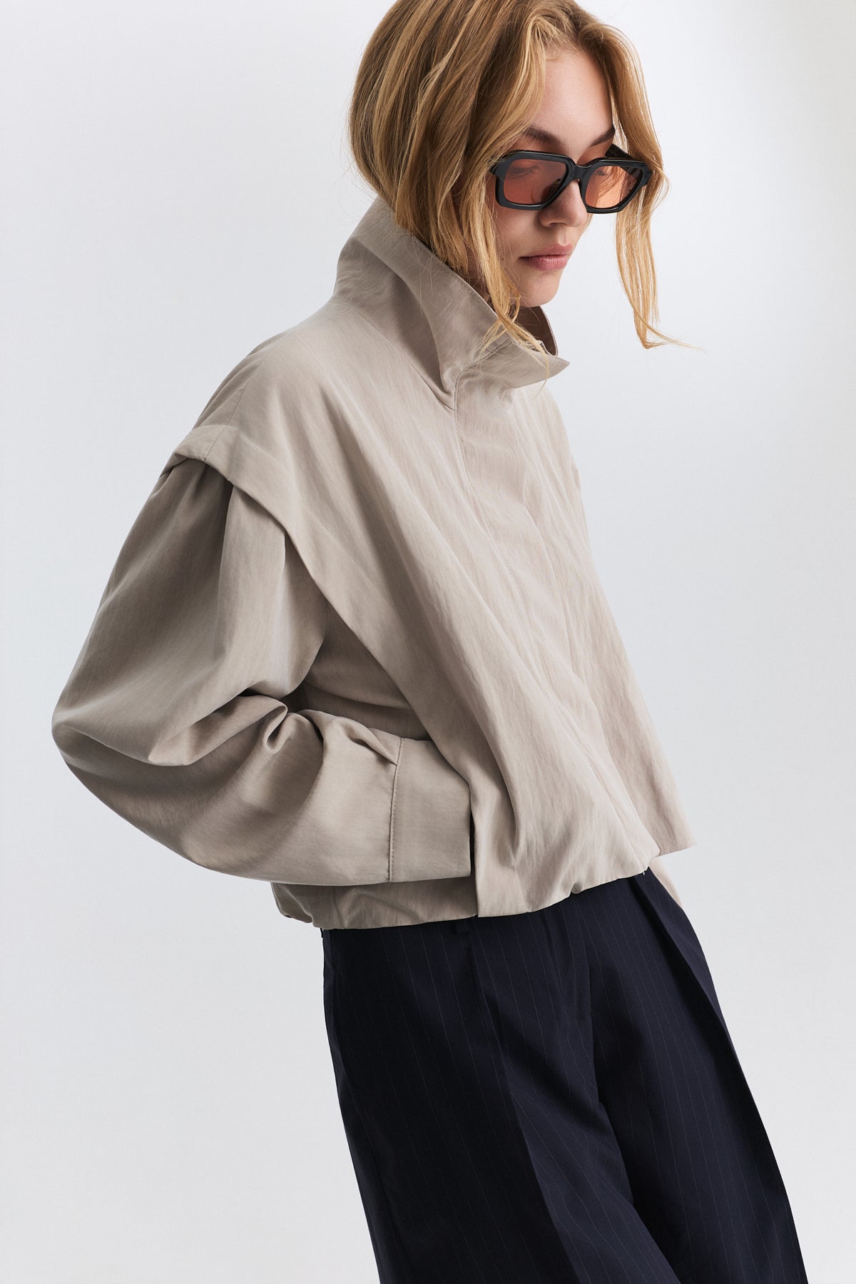 Stand-Up Collar Bomber Jacket