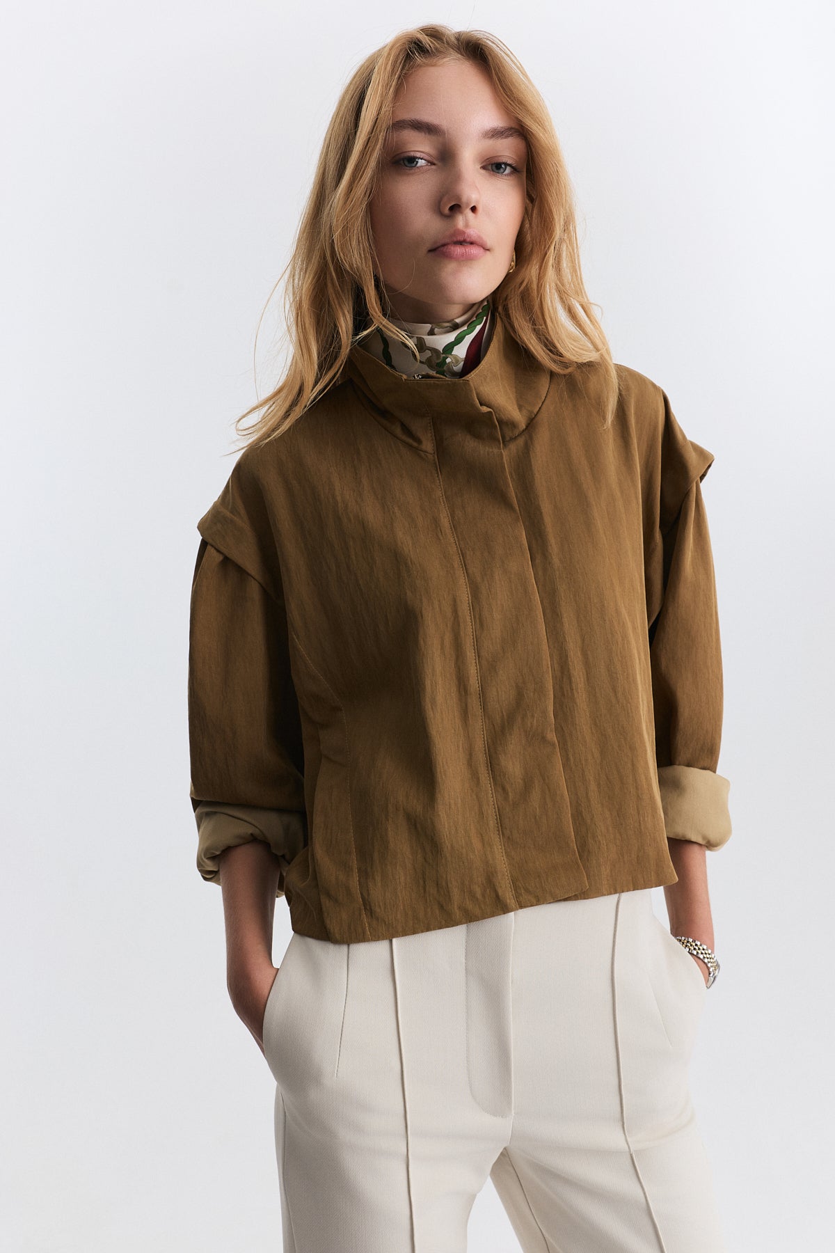 Stand-Up Collar Bomber Jacket