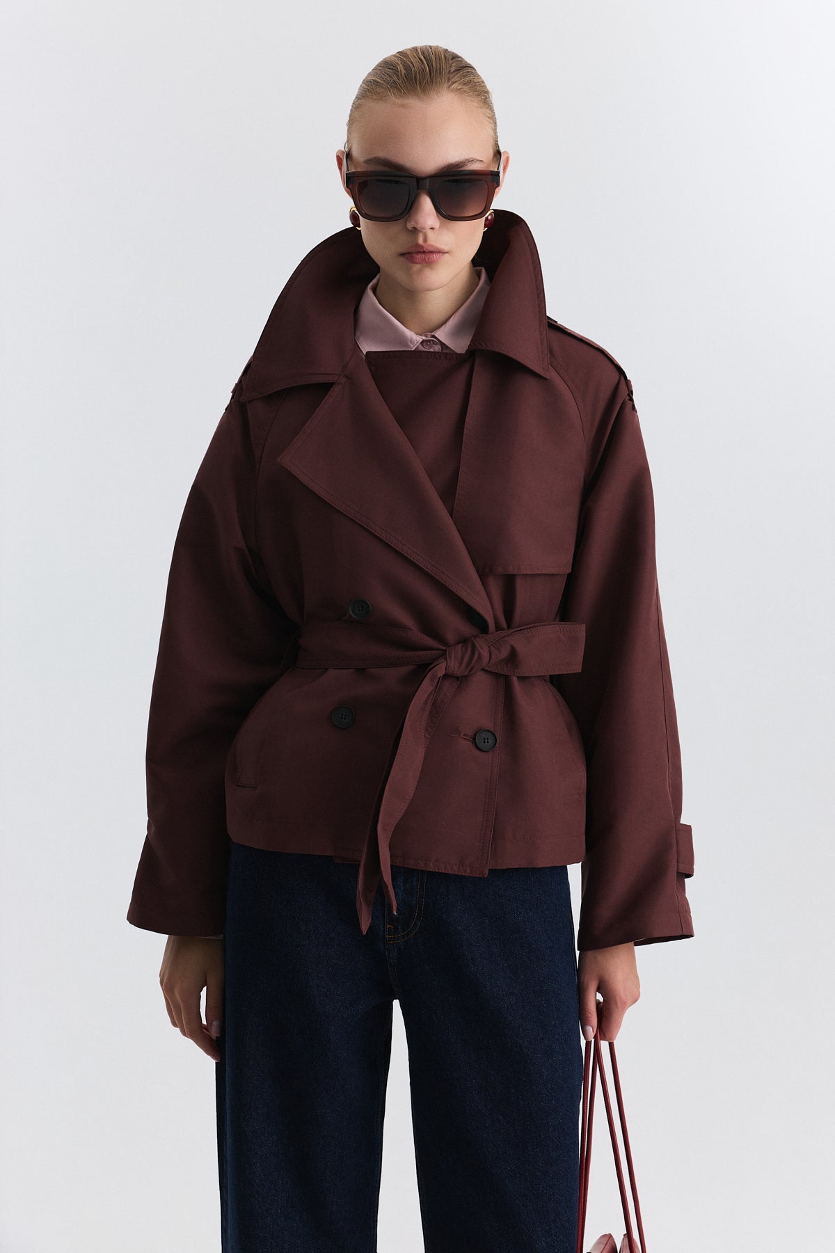 Short Trench Coat with Belt BA26Y517