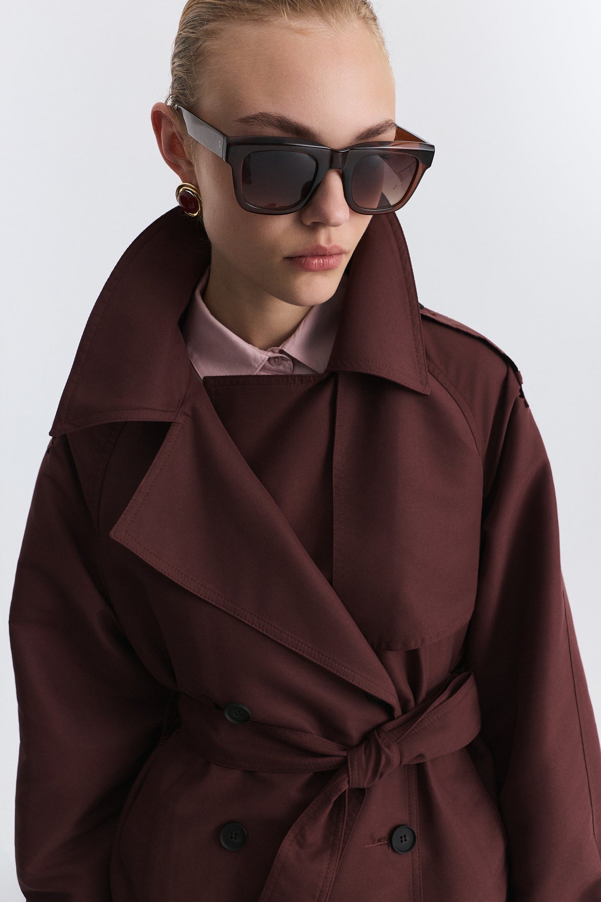 Short Trench Coat with Belt BA26Y517