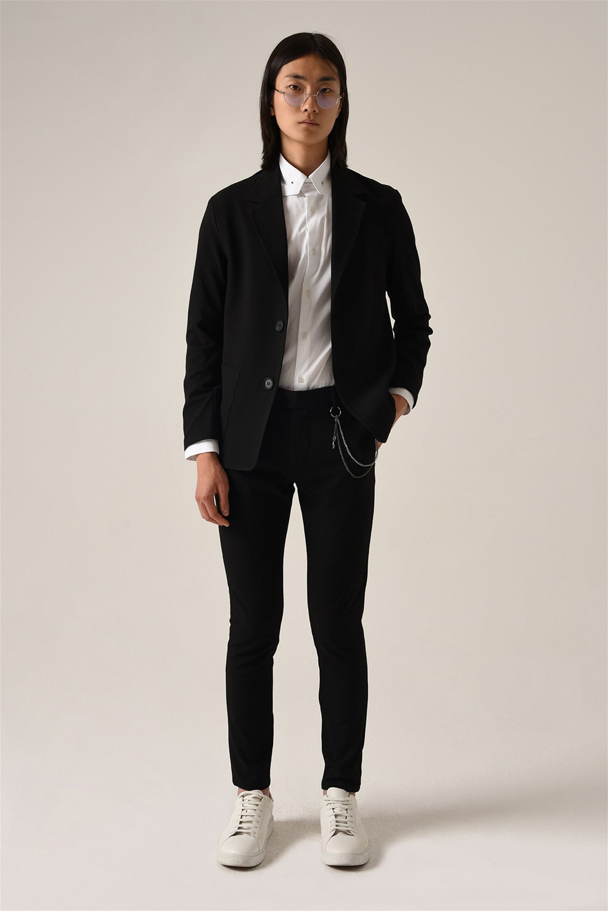 Men's Accessories: Slim-Fit Pants with Detailed Design