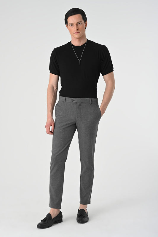 Men's Accessories: Slim-Fit Pants with Detailed Design