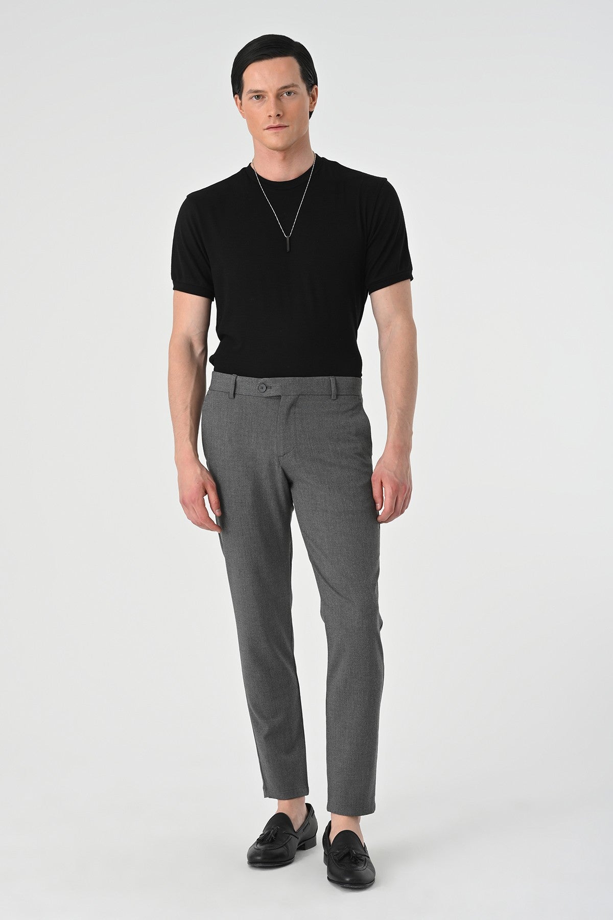 Men's Accessories: Slim-Fit Pants with Detailed Design