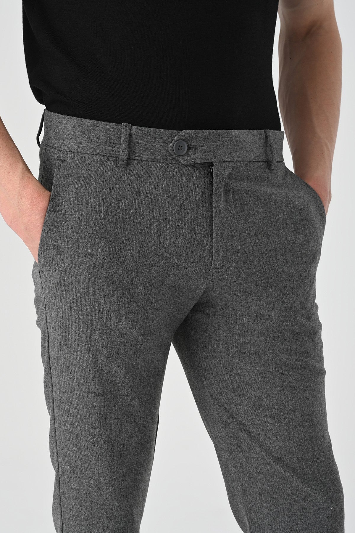Men's Accessories: Slim-Fit Pants with Detailed Design