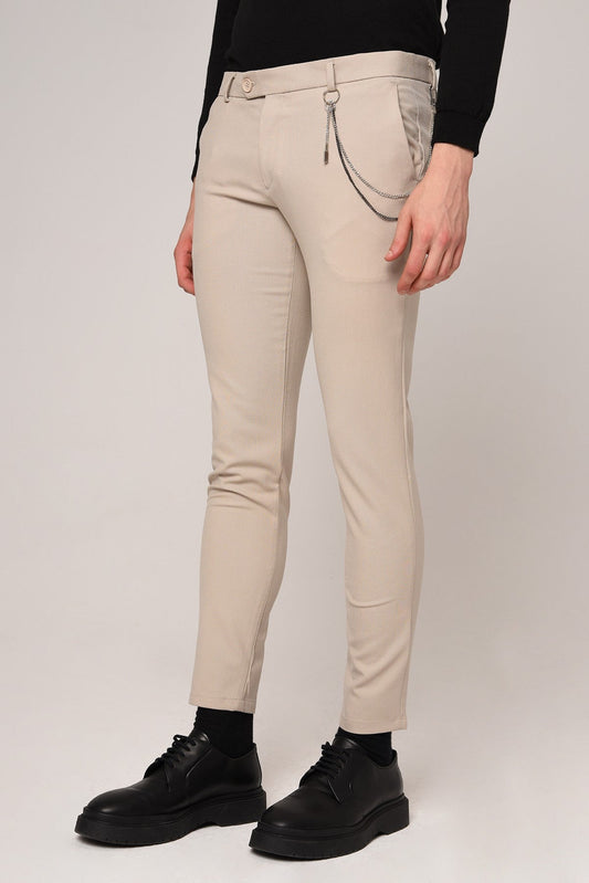 Men's Accessories: Slim-Fit Pants with Detailed Design
