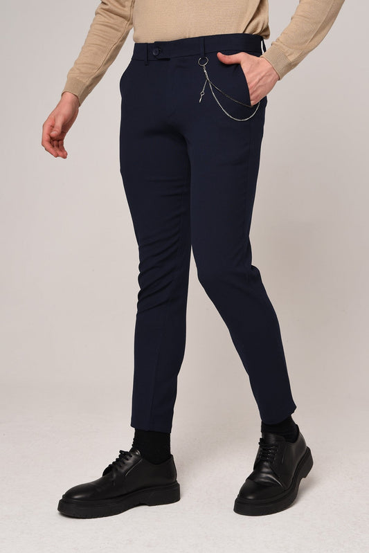 Men's Accessories: Slim-Fit Pants with Detailed Design