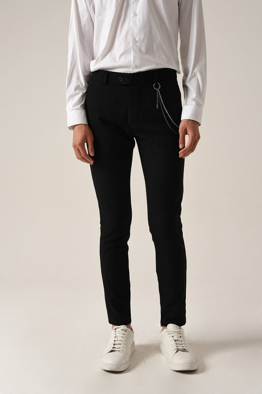 Men's Accessories: Slim-Fit Pants with Detailed Design