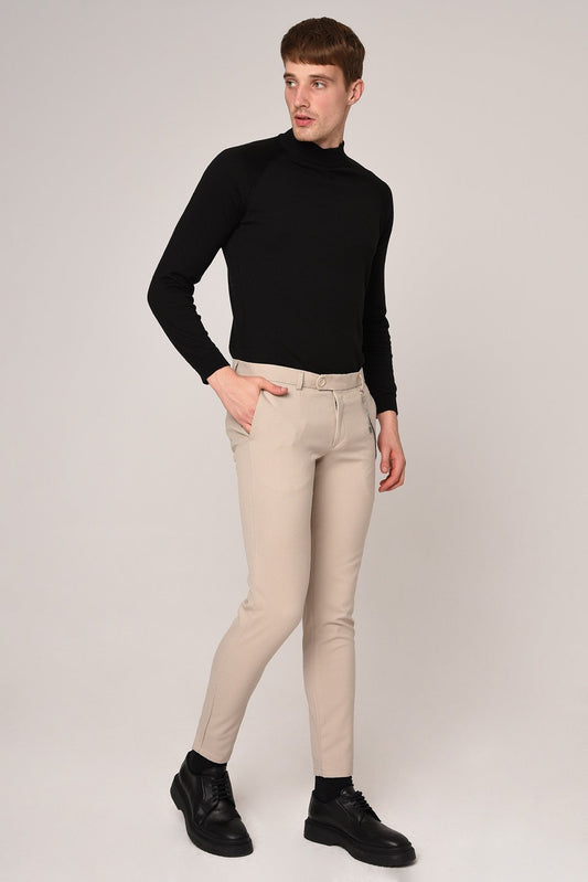 Men's Accessories: Slim-Fit Pants with Detailed Design