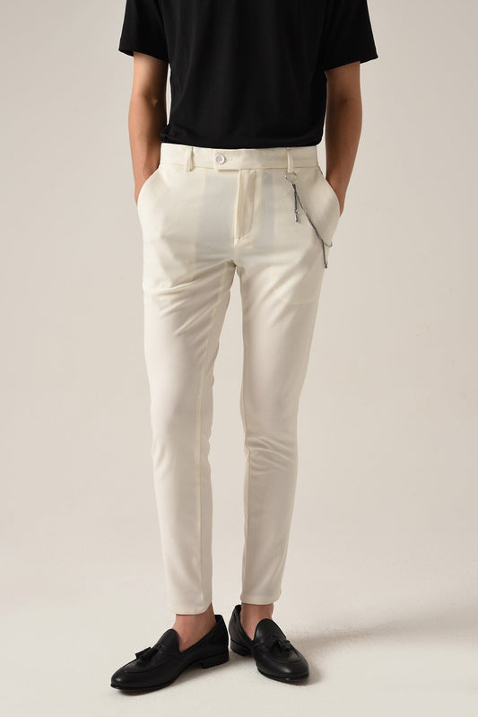 Men's Accessories: Slim-Fit Pants with Detailed Design