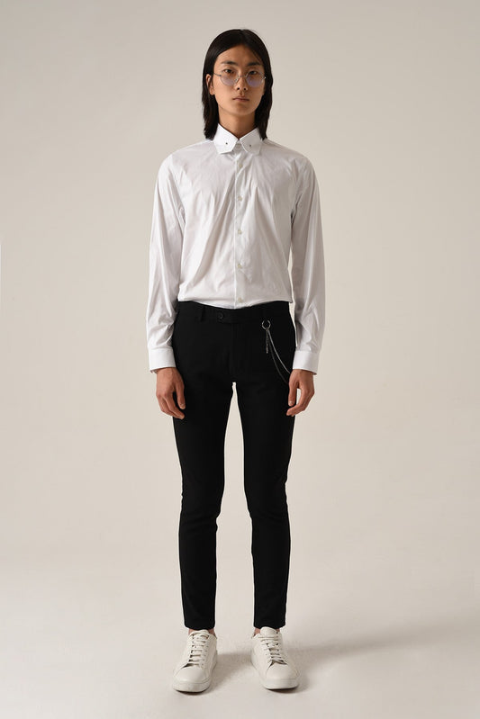 Men's Accessories: Slim-Fit Pants with Detailed Design