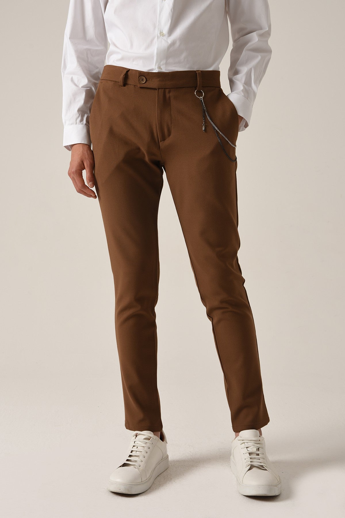 Men's Accessories: Slim-Fit Pants with Detailed Design