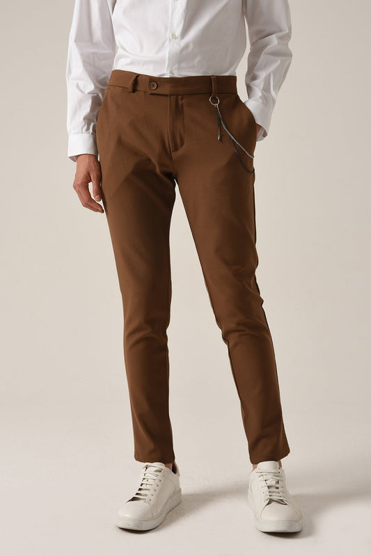 Men's Accessories: Slim-Fit Pants with Detailed Design