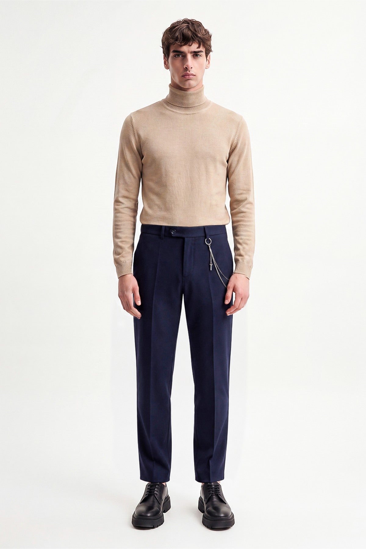 Men's Accessories: Slim-Fit Pants with Detailed Design