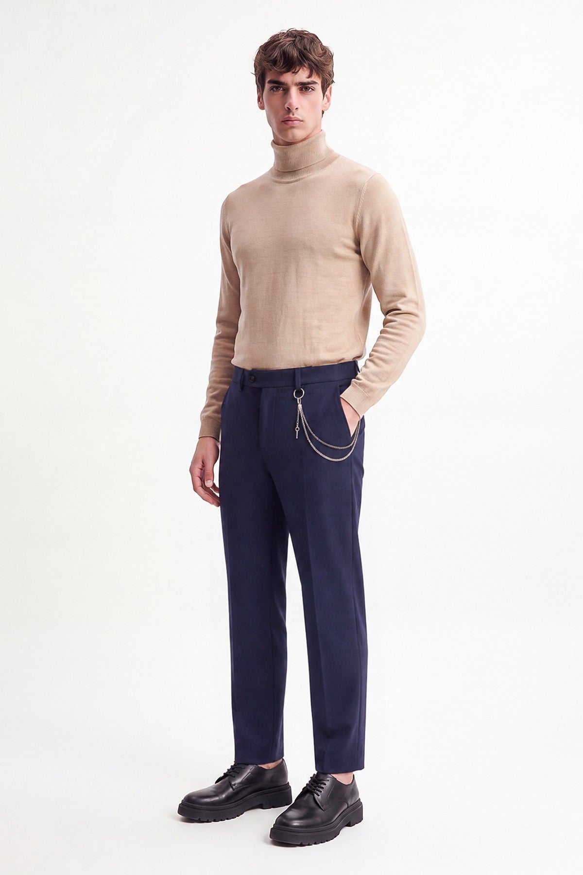Men's Accessories: Slim-Fit Pants with Detailed Design