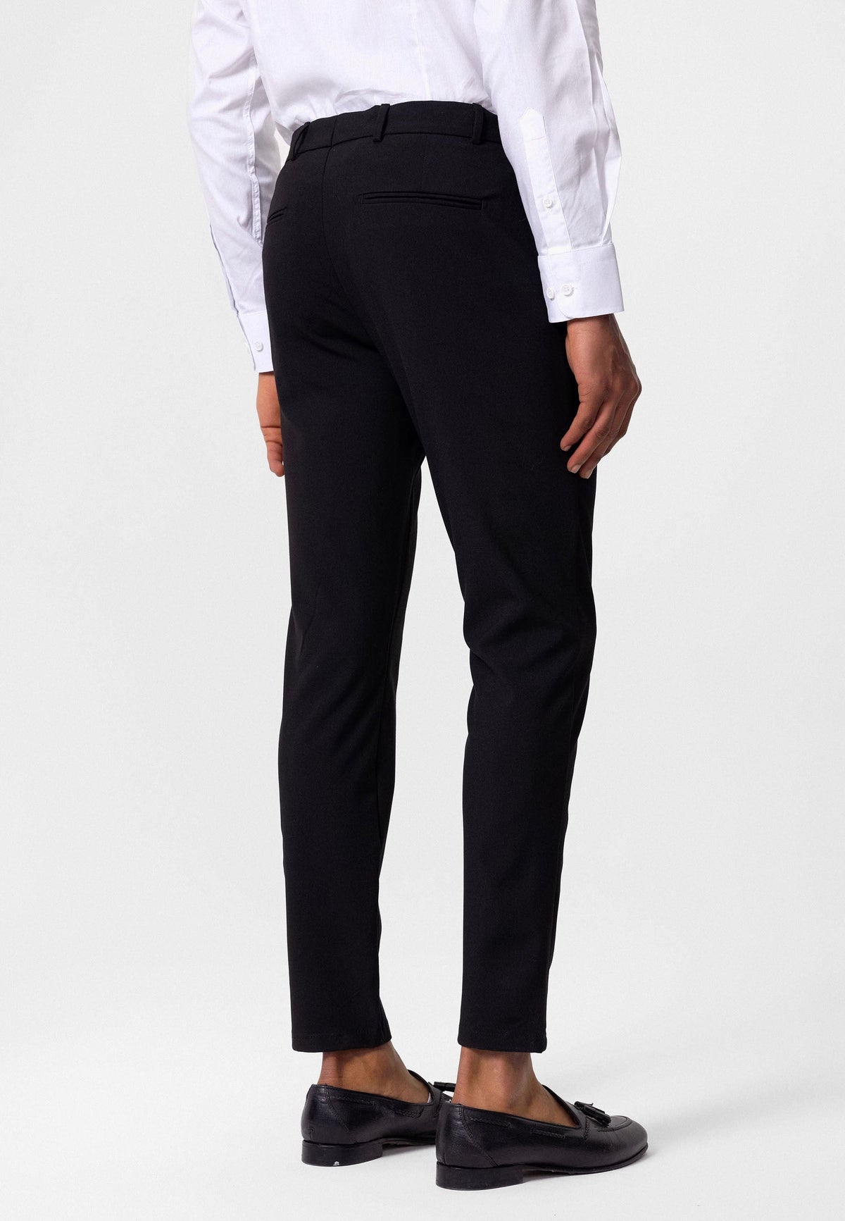 Men's Slim-Fit Solid-Color Fabric Pants with Accents