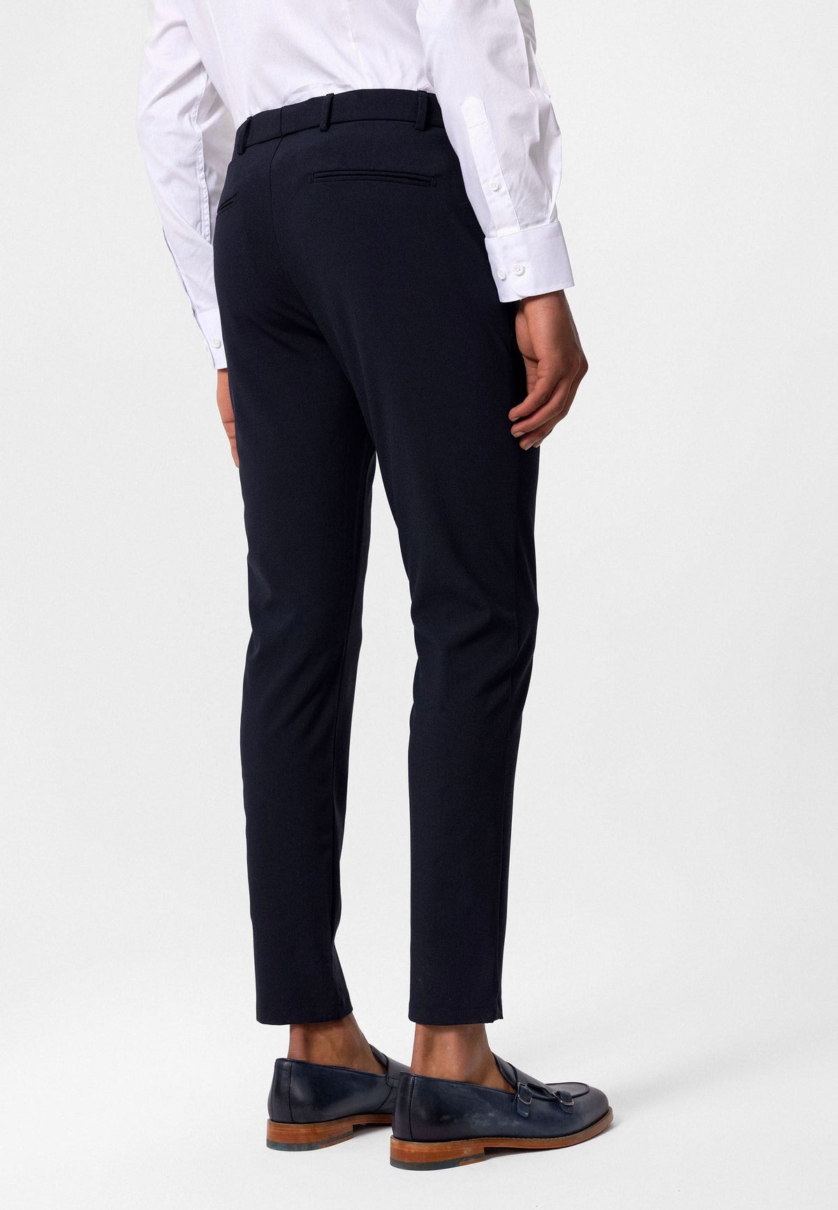 Men's Slim-Fit Solid-Color Fabric Pants with Accents