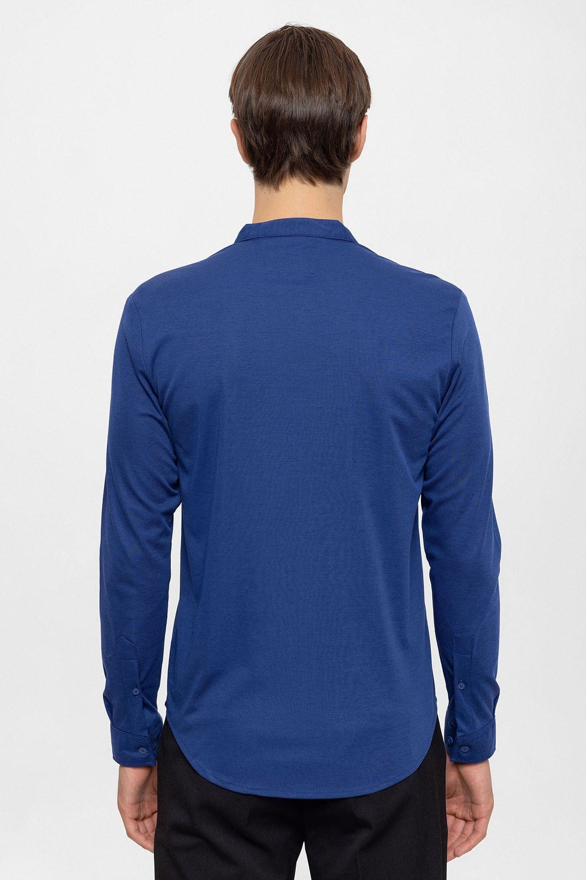 Antioch Men's Judge-Collar Hidden-Button Long-Sleeve Slim-Fit Shirt