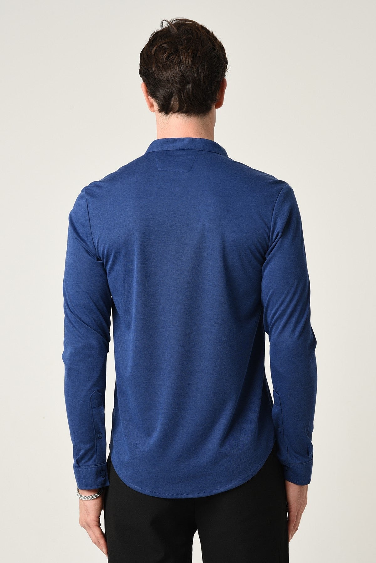 Antioch Men's Judge-Collar Hidden-Button Long-Sleeve Slim-Fit Shirt