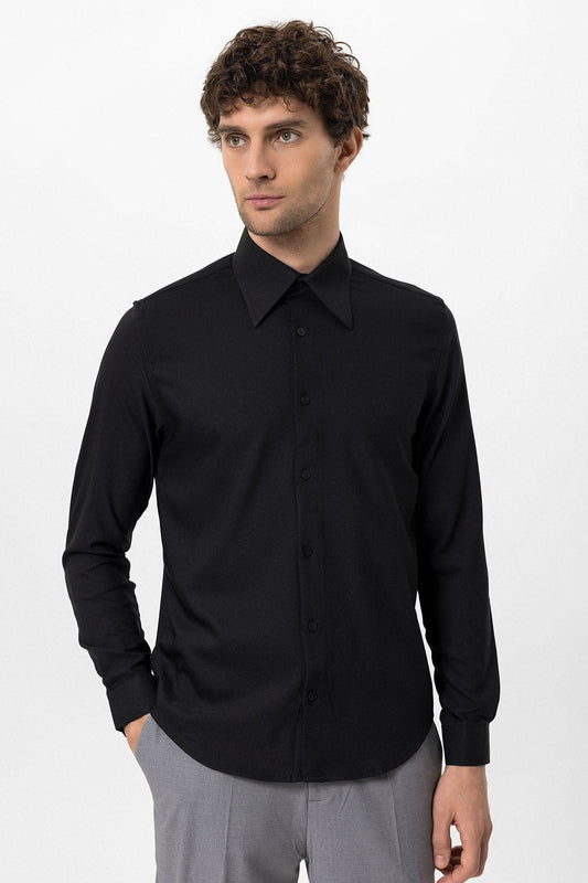 Antioch Slim-Fit Men's Long-Sleeve Shirt with a Wide Collar