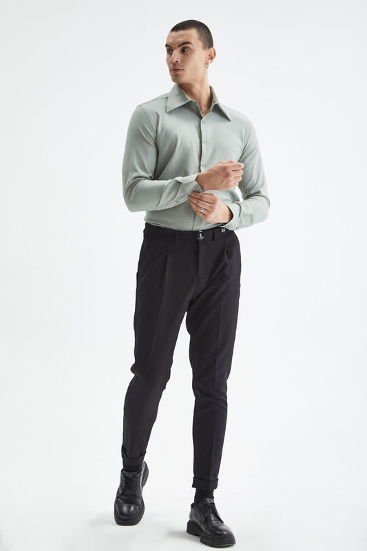Antioch Slim-Fit Men's Long-Sleeve Shirt with a Wide Collar