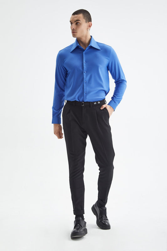 Antioch Slim-Fit Men's Long-Sleeve Shirt with a Wide Collar