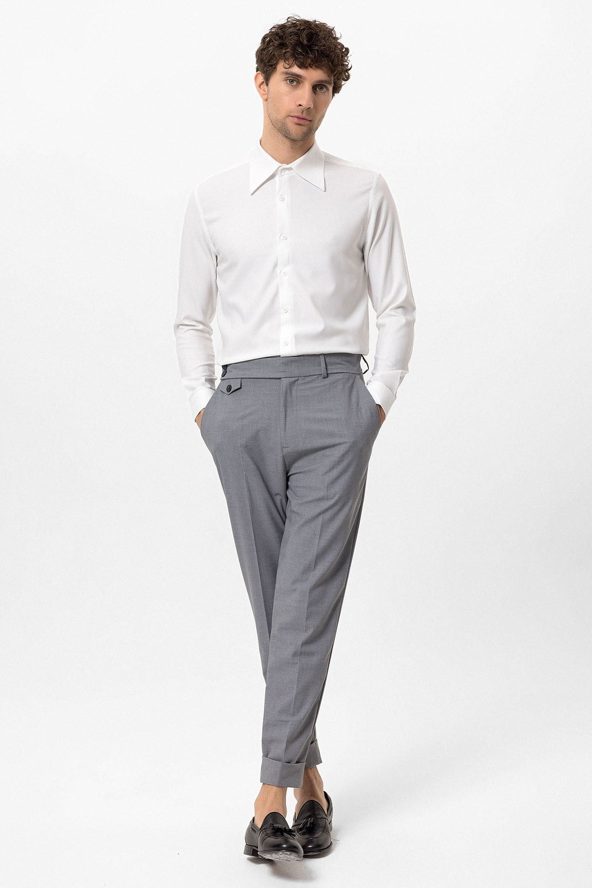 Antioch Slim-Fit Men's Long-Sleeve Shirt with a Wide Collar
