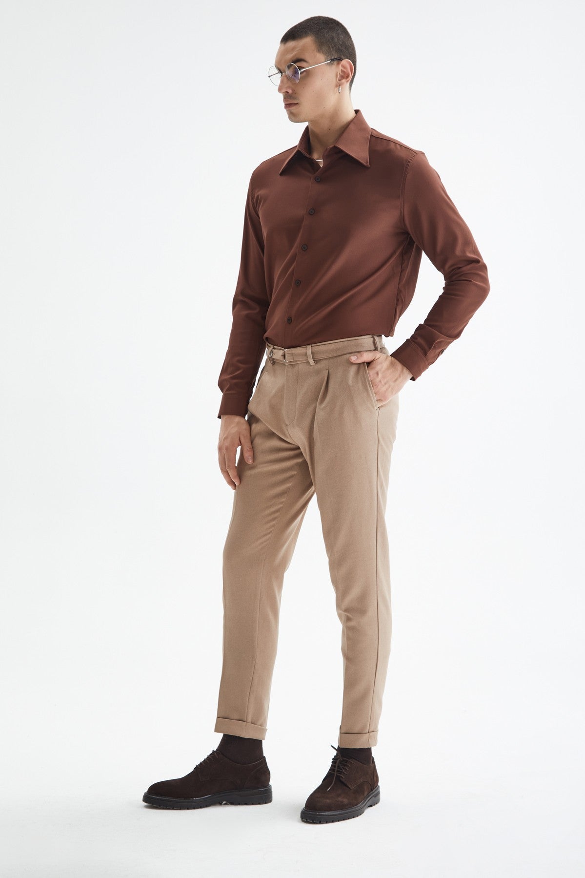Antioch Slim-Fit Men's Long-Sleeve Shirt with a Wide Collar