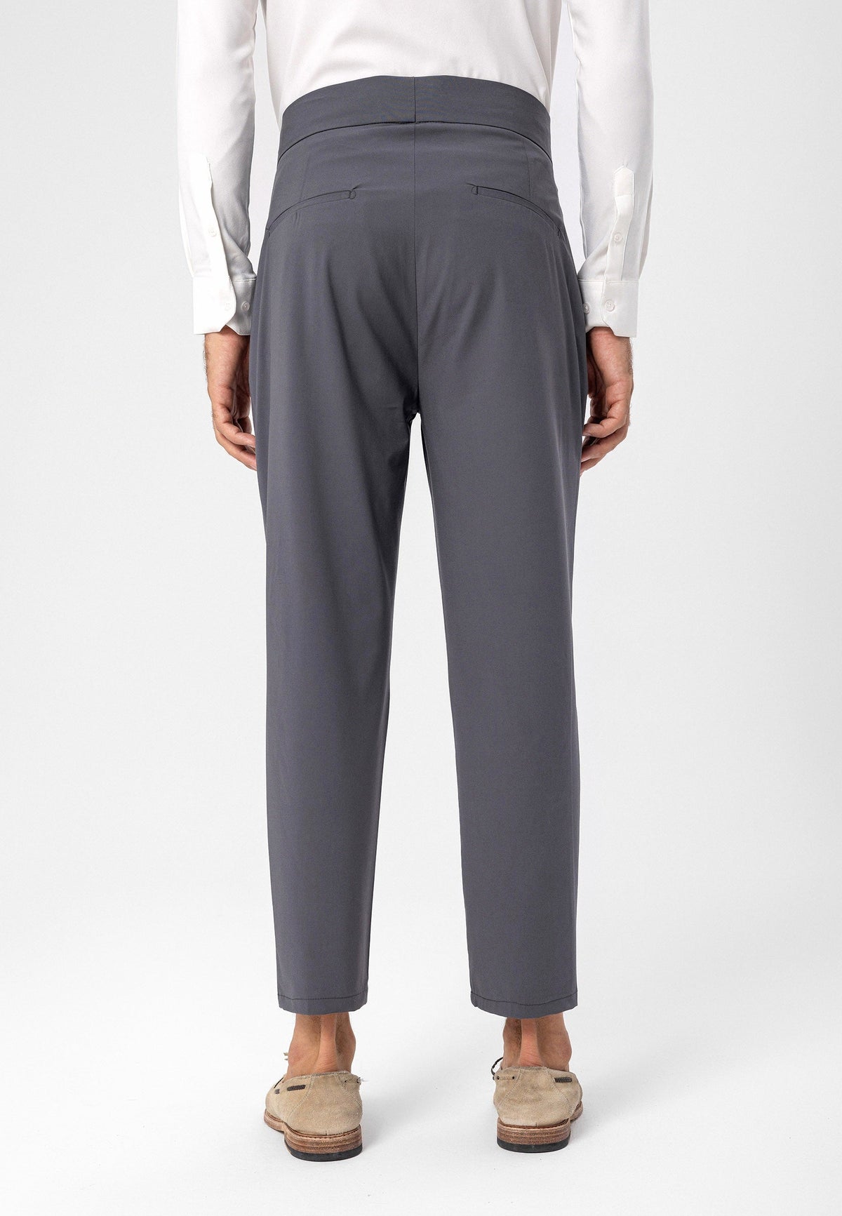Antioch High-Waisted Belted Pleated Fabric Pants